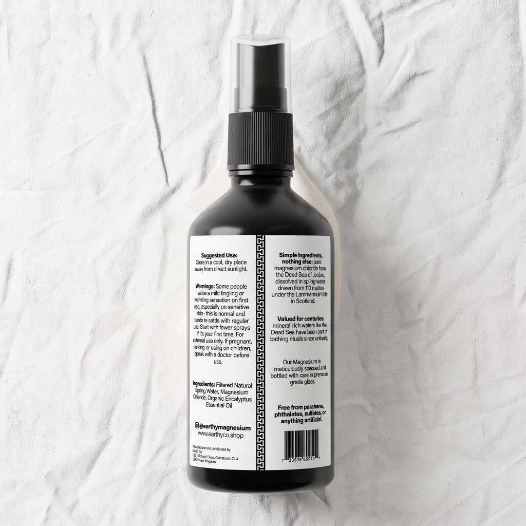Earthy Magnesium Oil Topical Spray | Dead Sea Magnesium Chloride